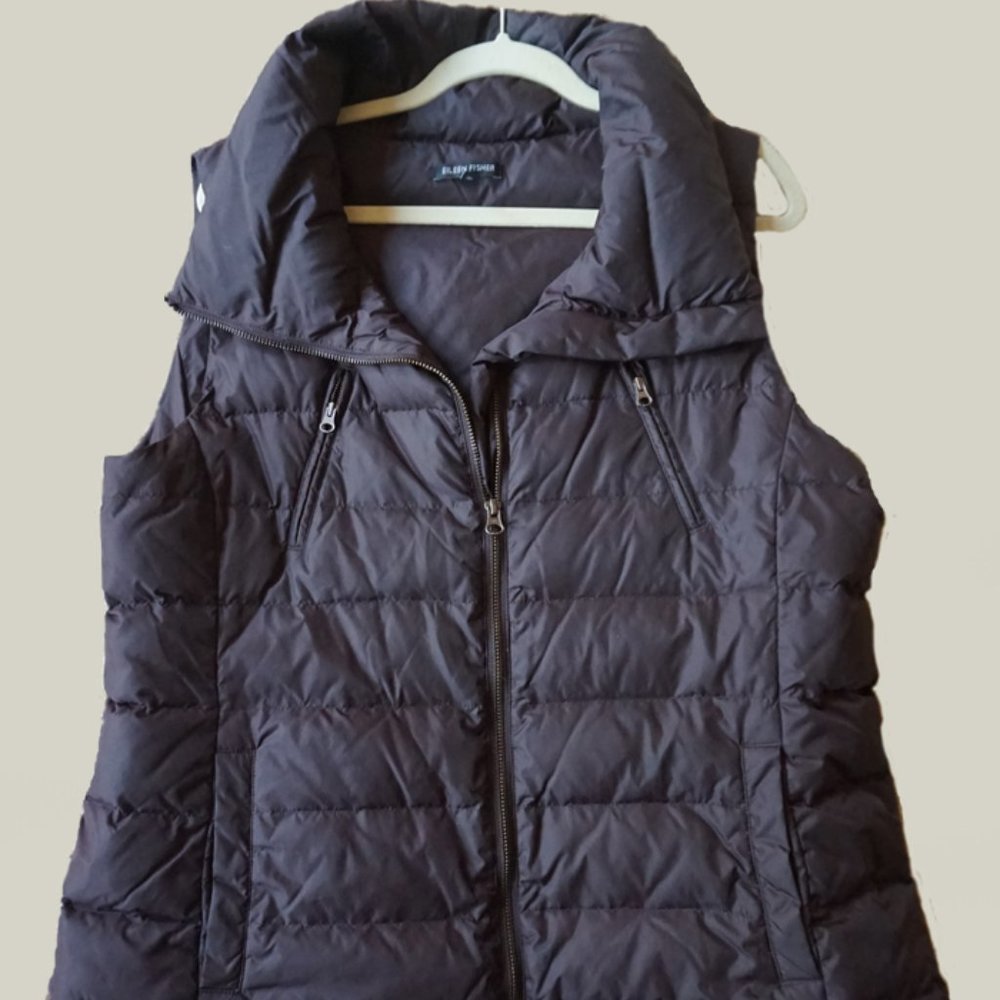 Eileen Fisher Dark Brown Down Puffer Vest- size L